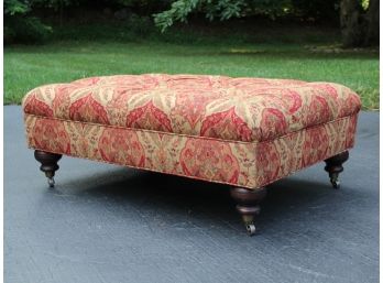 A Vintage Upholstered Tufted Ottoman