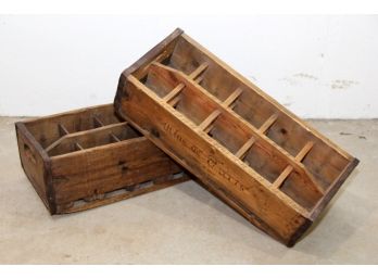 Vintage Wood Wine Boxes Or Drink Crates