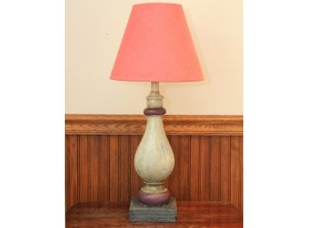 A Faux Distressed Wood Accent Lamp