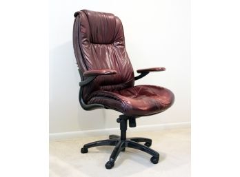 A Cordovan Leather Executive Chair