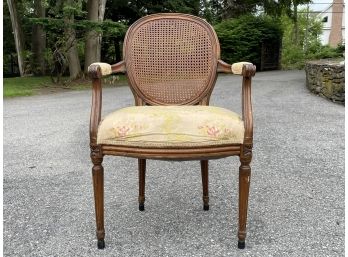 A Vintage Louis XVI Style Cane Back Fauteuil