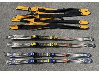 Two Pair 'Cross Cut' Rossignol Skis And Bags