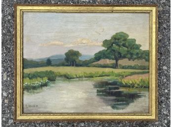 An Early 20th Century Oil On Board Landscape, Signed E. Hicks