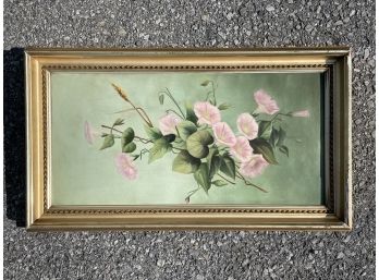 An Antique Oil On Canvas, Floral Still Life, Unsigned