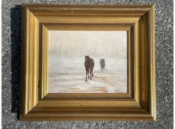 An Original Oil On Canvas, Equestrian Themed, Signed R. Levy