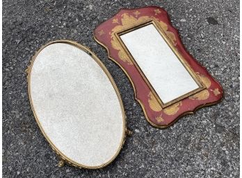 A Vanity Tray And Mirror