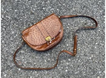 A Vintage Brown Ostrich Ladies' Bag