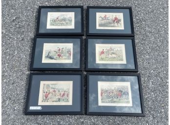 A Series Of 6 Hand Colored 19th Century English Engravings