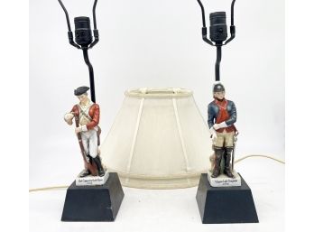 Revolutionary War Commemorative Porcelain Lamps