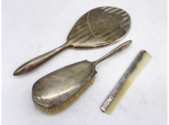 An Antique Sterling Silver Vanity Set