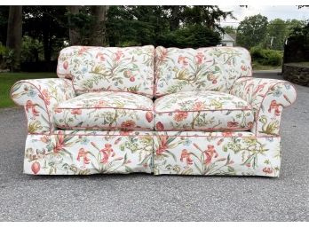 An Upholstered Causeuse By Lee Industries In Floral Print - 1/2