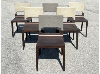 A Set Of 6 Modern Cloth Back Chairs By Ligne Roset