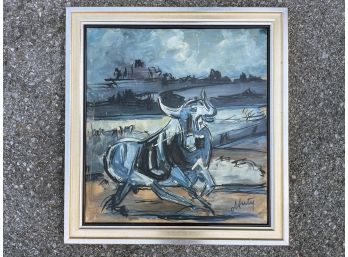 An Original Mid Century Oil On Board, Signed Indistinctly