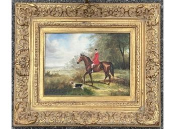 A Vintage Oil On Canvas, Hunting Scene, Signed Lau Reiner