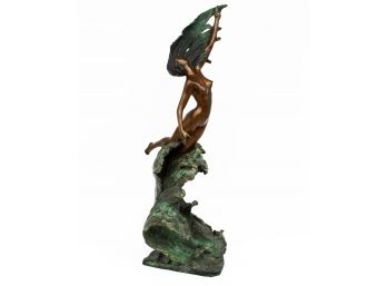 A Bronze Sculpture 'Embracing The Wave,' By Angelo Basso (Italian 1943  2011)