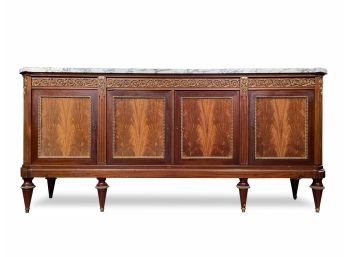 A Stunning 19th Century French Marble Top Credenza With Ormolu Trim