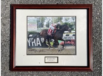 A Signed Photograph Of 'Rocketry - Belmont Park' COA On Reverse