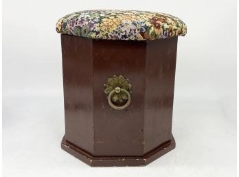 A Vintage Tapestry Covered Notions Box