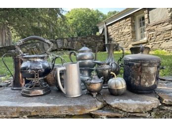 Antique Silver Plate And Pewter