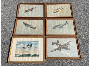 A Series Of Vintage Airplane Prints, Signed 'Jaffee'