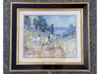 A Framed Pastel By Frederick Mortimer Lamb (American 1861-1936) 'Picking Up The Scent'