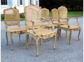 A Set Of 6 Early 20th Century Louis XV Style Dining Chairs