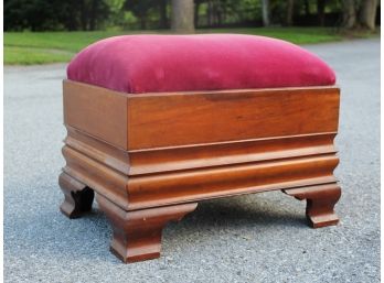 An Empire Velvet Upholstered Footstool