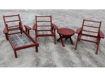 Vintage Redwood Patio Set