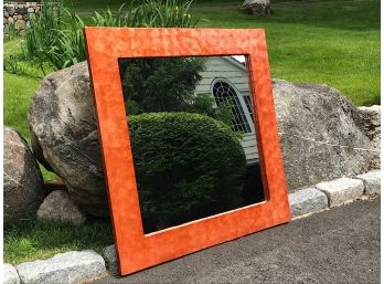 Orange Framed Mirror