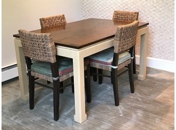 Unique Table And Four Woven Chairs