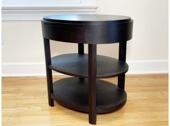 A Tiered Ebonized Oak End Table