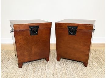 A Pair Of Wood End Tables Or Chests In Chinoiserie Style