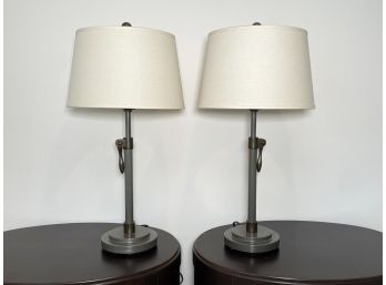 A Pair Of Industrial Chic Lamps By Restoration Hardware