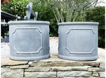 A Pair Of Cast Fiberglass Planters By Campania