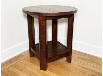 A Reclaimed Wood Side Table By Pottery Barn