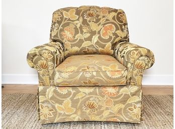 A Comfortable Arm Chair In William Morris Style Print By Sherill Furniture