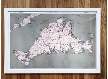 A Framed Map Of Martha's Vineyard, 1891