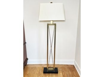 A Gorgeous Modern Brass Standing Lamp By Restoration Hardware