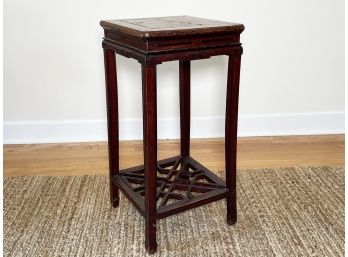 A 19th Century Carved Rosewood Chinoiserie Pedestal Or Telephone Table