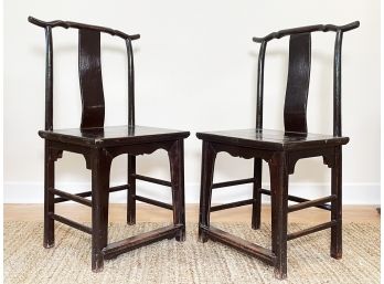 A Pair Of 19th Century Carved Rosewood Chinoiserie Chairs