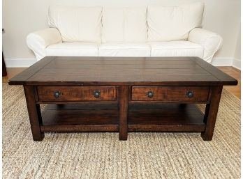 A Reclaimed Hardwood Coffee Table By Pottery Barn