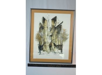 Watercolor Figure On Street By Dryze In Frame