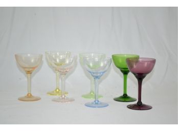 Multi Colored Coupe Glass Set