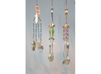 Silver Flat Wear Hand Made Wind Chimes (three)