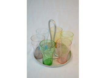 Mid Century Farberware Caddy With Mini Milkshake Glasses