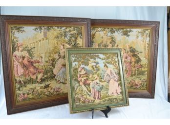 Framed French Tapestry Lot