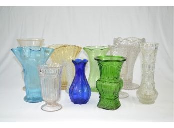 Assorted Colorful Antique Vase Lot