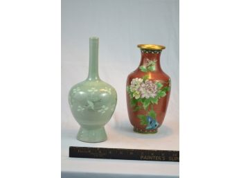 Vintage Vase Duo: Shin Sang Ho Vase And Chinese Cloisonne