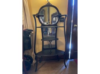 Elegant Hand Carved Etagere With Mirror