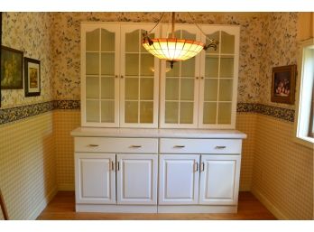 Large Kitchen Hutch With Tile Counter In White